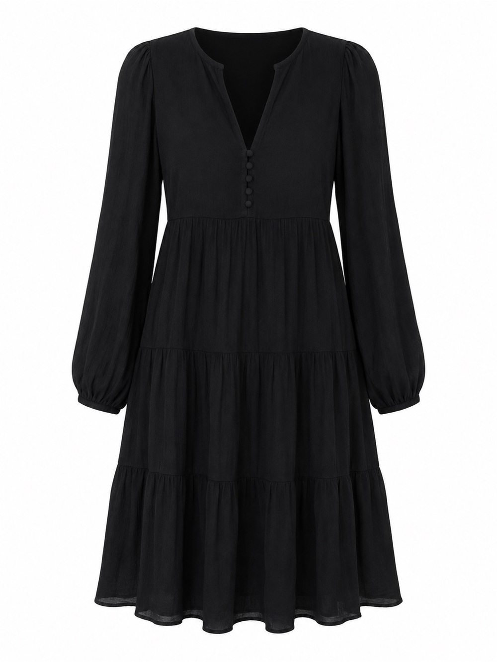 Loft NWT black crinkle midi dress, XS